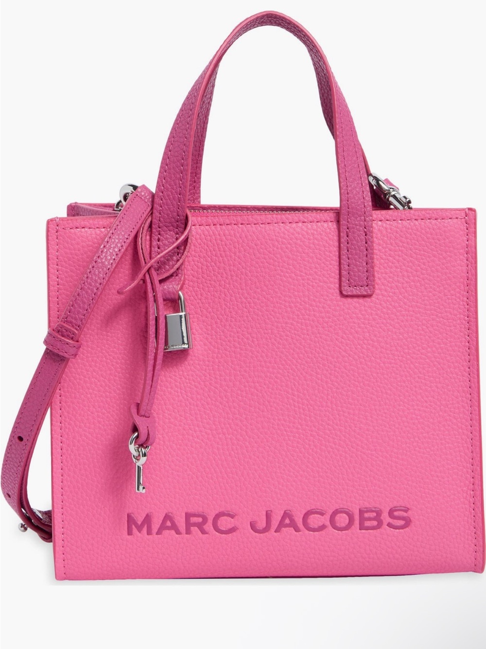 Marc Jacobs Hot Pink Leather Satchel with Removable Strap